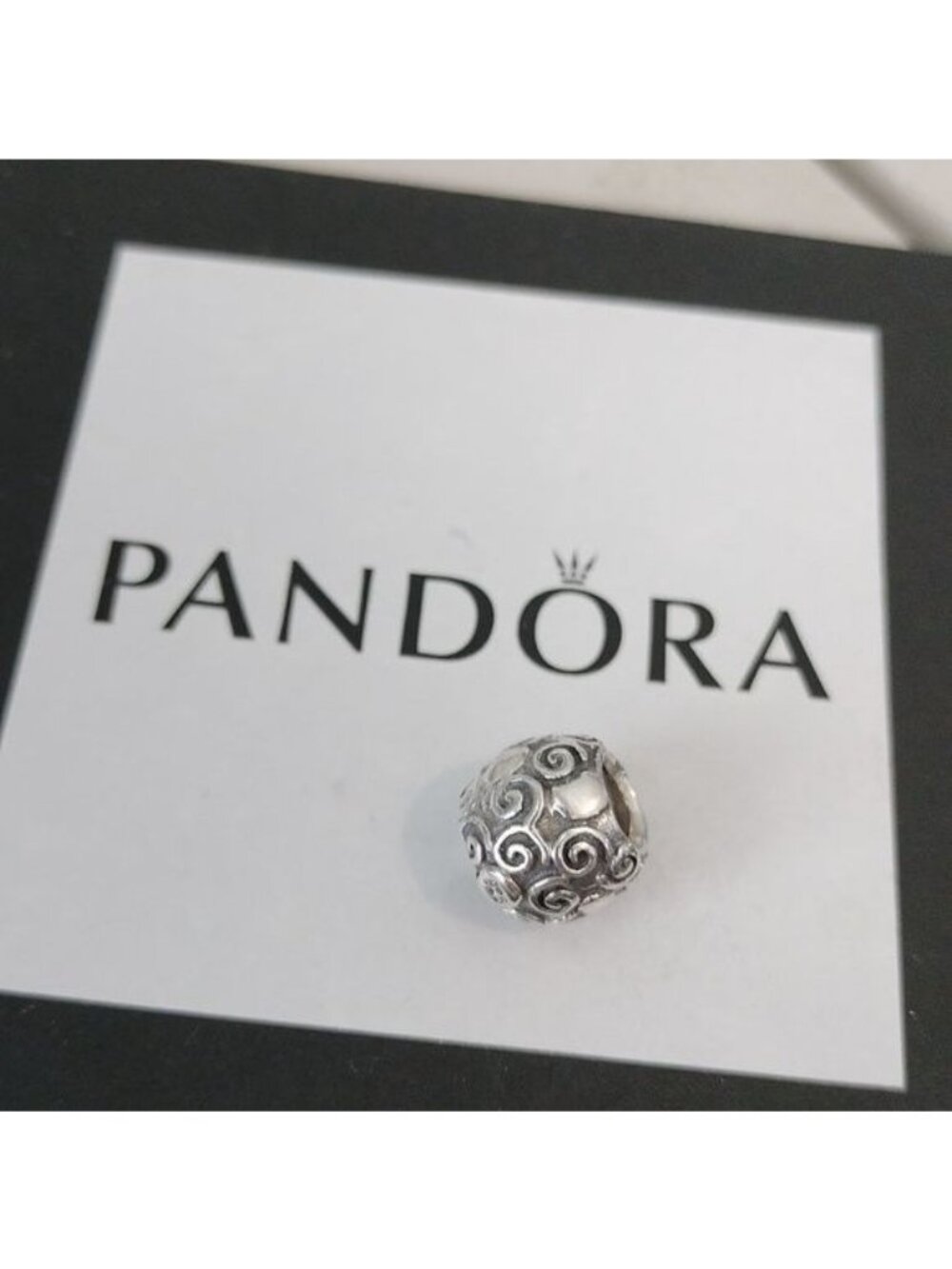 Pandora Retired Sterling Silver Swirling Heart Designer Bead - 790161 - Picture 6 of 6